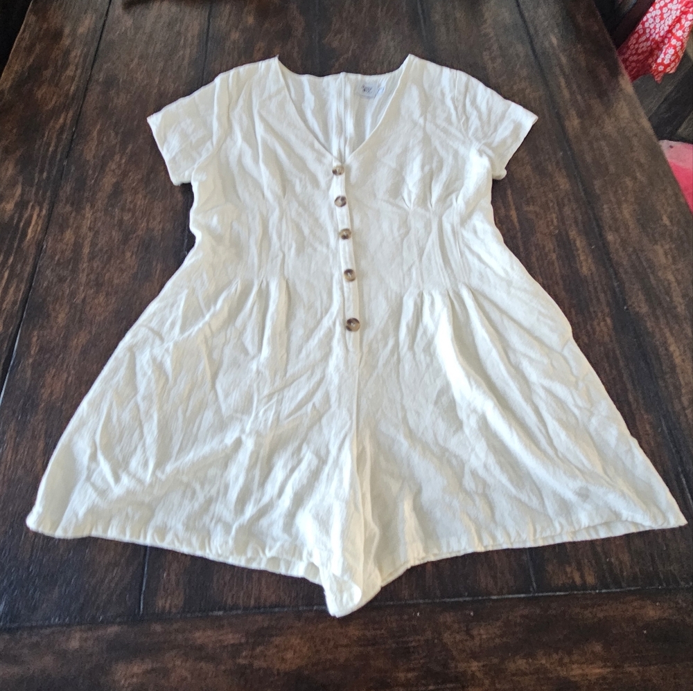 Princess Polly Adi Romper Linen Blend White Size 8 - Picture 11 of 16